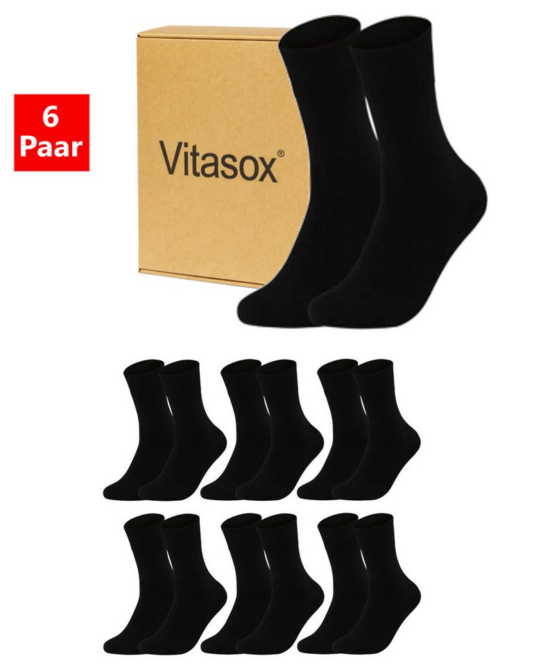 Vitasox Businesssocken Herren Business Socken 6 Paar - komfortabel und elegant (6-Paar) nahtfrei und atmungsaktiv - passend zum Anzug, fürs Büro oder Alltag von Vitasox