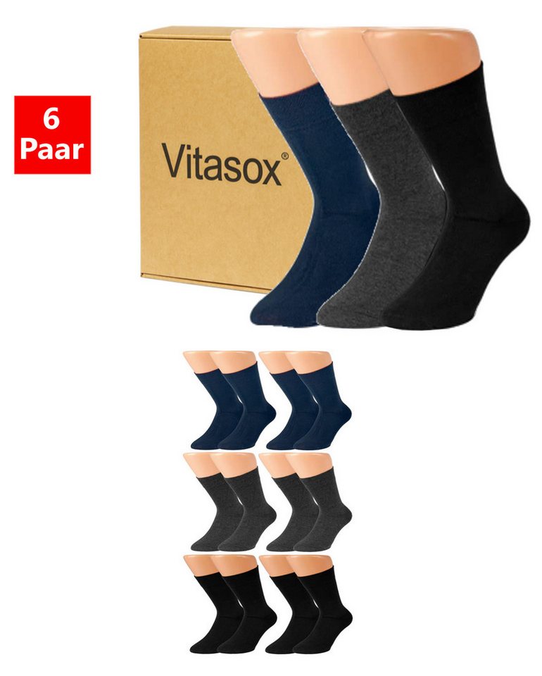 Vitasox Businesssocken Herren Business Socken 6 Paar - komfortabel und elegant (6-Paar) nahtfrei und atmungsaktiv - passend zum Anzug, fürs Büro oder Alltag von Vitasox