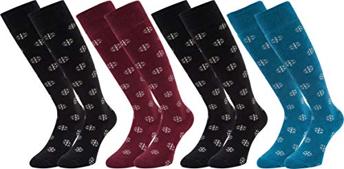 Vitasox Damen Thermo Kniestrümpfe mit Innenfrotte, warme dicke Socken gegen kalte Füße, gefütterte Socken gegen kalte Zehen 12962 (71402), bordeaux, petrol und 2x schwarz, 4 Paar, 35-38 von Vitasox