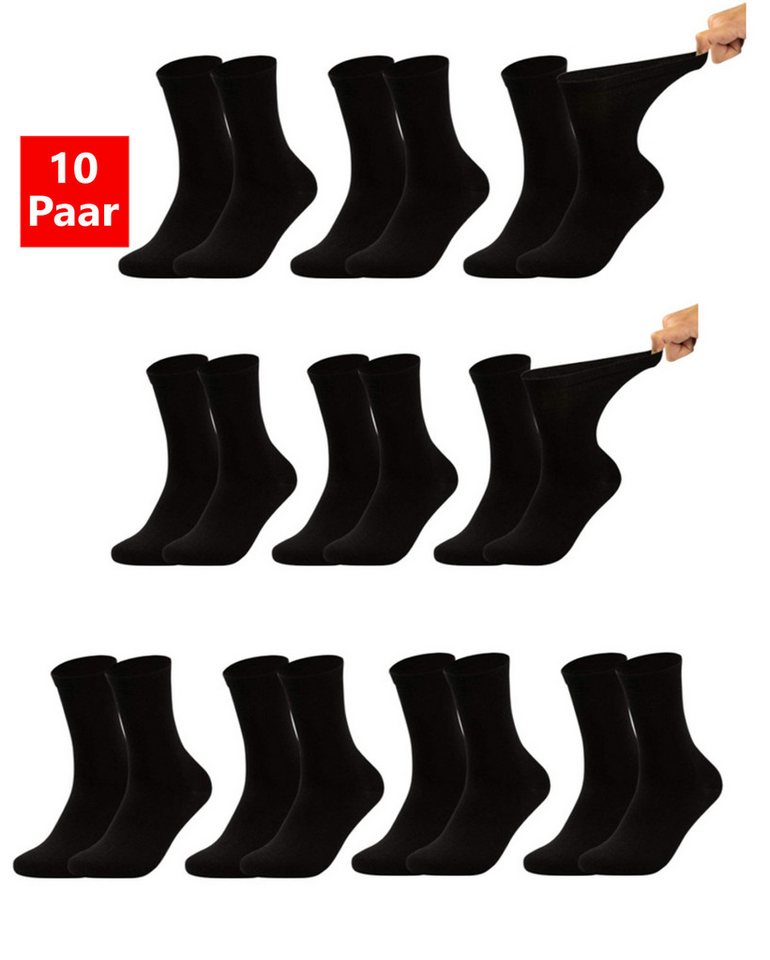 Vitasox Diabetikersocken für Damen - Gesundheitsstrümpfe ohne Einschneiden und Abdrücken (10-Paar) mit weichem und dehnbarem Komfortbund ohne Gummi & ohne Druck von Vitasox