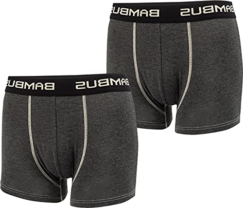 Vitasox Herren Boxershorts aus Bambus Viskose, elastische einfarbige Boxer mit weichem Bund, Flache Nähte ohne Eingriff, 61514 (73802), anthrazit 2 Stück Größe L von Vitasox