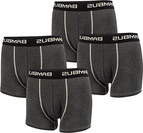 Vitasox Herren Boxershorts aus Bambus Viskose, elastische einfarbige Boxer mit weichem Bund, Flache Nähte ohne Eingriff, 61514 (73802), anthrazit 4 Stück Größe M von Vitasox