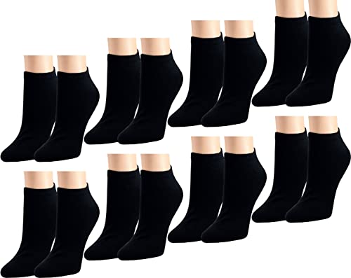 Vitasox Herren Kurze Komfort Baumwoll Sneaker Socken in verschiedenen Farben, Klassisch Schwarz, Black, Übergrößen, Luxusstrumpf, Basics, Leichte Sommer Sneakersocken ohne Naht, 8 Paar, 47-50 von Vitasox