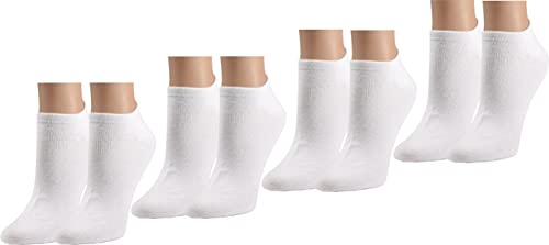 Vitasox Herren Kurze Komfort Baumwoll Sneaker Socken in verschiedenen Farben, Klassisch Weiß, White, Übergrößen, Basics, Luxustrumpf, Leichte Sommer Sneakersocken ohne Naht, 4 Paar, 50-52 von Vitasox