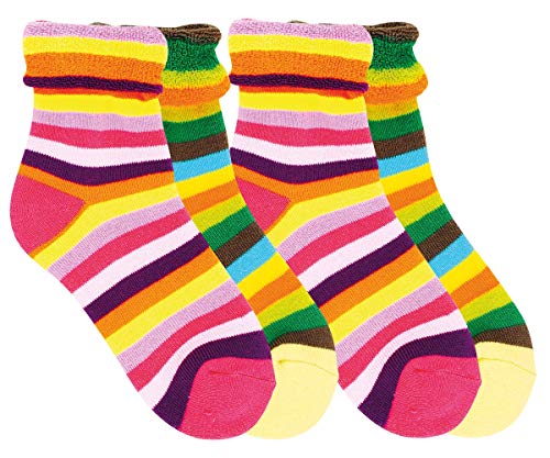Vitasox Kinder Thermo Socken Frotteesocken bunt 2/4 Paar (23/26, 4xBunte Ringel Rosa) von Vitasox