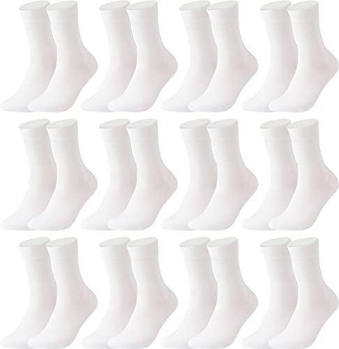 Vitasox Socken 98% Baumwolle für Damen, sehr feine Maschen, Ferse und Spitze verstärkt, Natur Pur, 13322 (71109), weiß, 39-42, 12 Paar von Vitasox