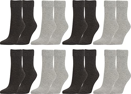 Vitasox Socken 98% Bio Baumwolle für Damen & Herren, sehr feiner Stoff, Ferse und Spitze verstärkt, Natur Pur, 41011 (71109), grau, 39-42, 8 Paar von Vitasox