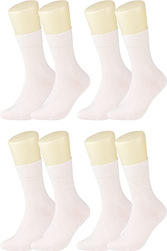 Vitasox Socken 98% Bio Baumwolle für Damen & Herren, sehr feiner Stoff, Ferse und Spitze verstärkt, Natur Pur, 41013 (71109), weiss, 35-38, 4 Paar von Vitasox