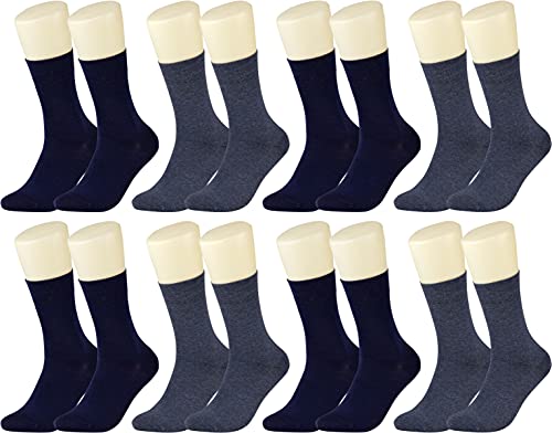 Vitasox Socken 98% Bio Baumwolle für Damen & Herren, sehr feiner Stoff, Ferse und Spitze verstärkt, Natur Pur, 41014 (71109), blau, 43-46, 8 Paar von Vitasox