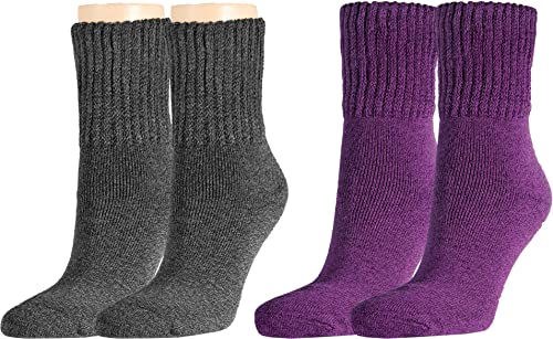 Vitasox | Socken | Winter Baumwolle Soft 12778 (74122) | 2 Paar | lila, schwarz | 39-42 von Vitasox