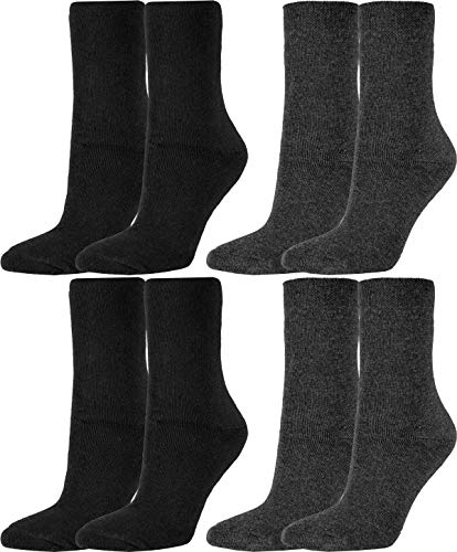 Vitasox | Socken aus Baumwolle mit weichem Rand | Thermo warm ohne Gummibund 12776 (74106) | 4 Paar | silber, anthrazit | 39-42 von Vitasox