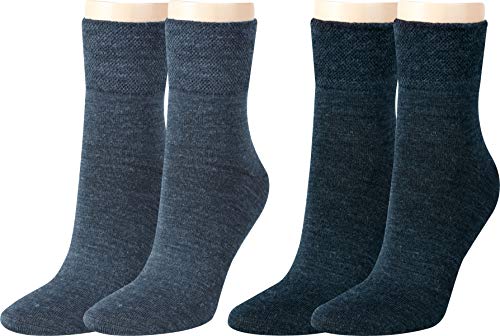 Vitasox | Socken aus Baumwolle mit weichem Rand | Thermo warm ohne Gummibund 12777 (74106) | 2 Paar | mittel Jeans, dunkel Jeans | 39-42 von Vitasox