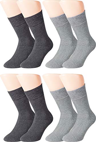 Vitasox | Socken aus Baumwolle mit weichem Rand | Thermo warm ohne Gummibund 32769 (74106) | 4 Paar | silber, anthrazit | 39-42 von Vitasox