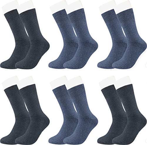 Vitasox | Socken aus Baumwolle mit weichem Rand | Thermo warm ohne Gummibund 32771 (74106) | 6 Paar | mittel-, dunkel-jeans | 43-46 von Vitasox