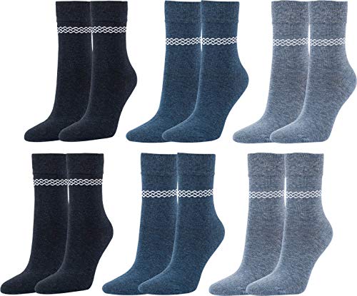 Vitasox Socken für Damen, sehr feine Maschen, Ferse und Spitze verstärkt | jeans | 39-42 | 6 Paar von Vitasox