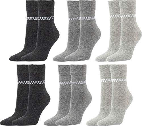 Vitasox Socken für Damen, sehr feine Maschen, Ferse und Spitze verstärkt | silber | 35-38 | 6 Paar von Vitasox