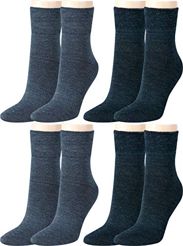 Vitasox | Socken aus Baumwolle mit weichem Rand | Thermo warm ohne Gummibund 12777 (74106) | 4 Paar | mittel Jeans, dunkel Jeans | 39-42 von Vitasox