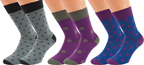 Vitasox XXL Design Socken in modischen Farben und Mustern mit weitem Rand, 3 Paar, Punkte, 52-54 von Vitasox