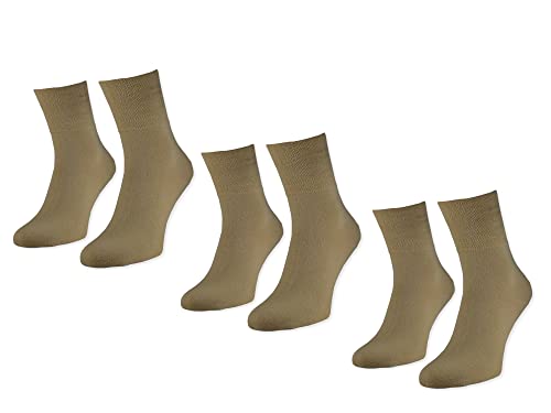 Vitopia 6 Paar Diabetiker-Socken Damen | Extra breiter Bund ohne Gummi-Druck | Venenfreundliche Gesundheitssocken (Beige 39-42) von Vitopia