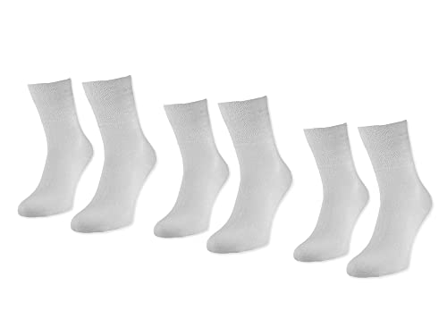 Vitopia 6 Paar Diabetiker-Socken Damen | Extra breiter Bund ohne Gummi-Druck | Venenfreundliche Gesundheitssocken (Weiss 35-38) von Vitopia