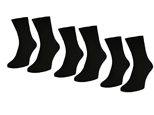 Vitopia 6 Paar Diabetiker-Socken Herren | Extra breiter Bund ohne Gummi-Druck | Venenfreundliche Gesundheitssocken (Schwarz 43-46) von Vitopia