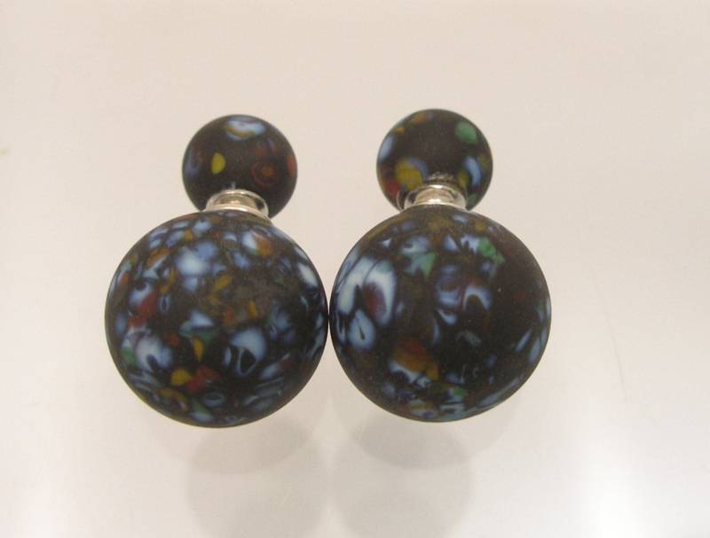 Murano Glas Doppel Perlen Ohrringe Chirurgenstahl, Hergestellt in Italien von VitreusVenice