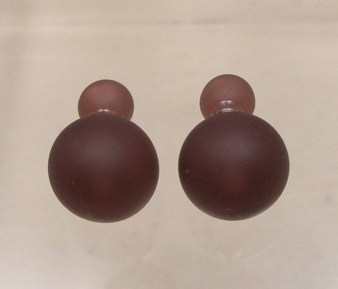 Muranoglas Doppelperlen-Ohrringe Violette Glasperlen-Schmuckstücke von VitreusVenice