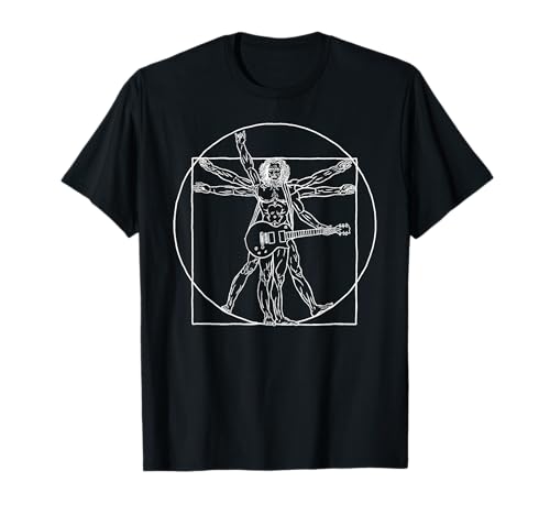 Vitruvian Man Perfect Rocker E-Gitarre T-Shirt von Music Vitruvian Man Perfect Rocker Electric Guitar