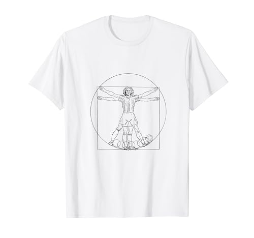 Vitruvian Man Fußball T-Shirt Vitruvian Man Fußball T-Shirt von Vitruvian Man Soccer Player Design Co.