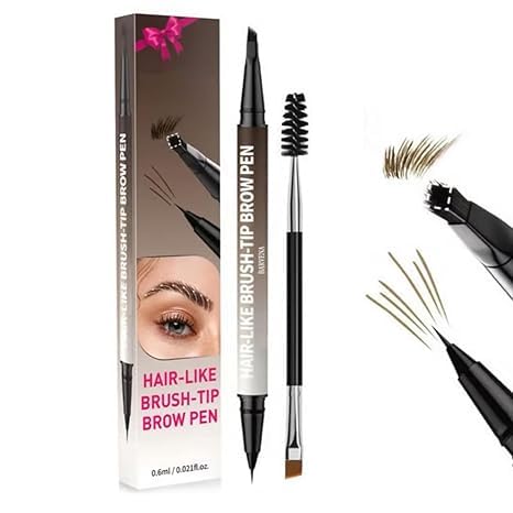 4D Brow Pen, 2-in-1 Dual-Ended Eyebrow Pen,for Natural,All-Day Eyebrow & Eyeliner Perfection, Hardpointing Achieve Perfect Brows, Long Lasting Waterproof (Light Brown) von Vitrywei