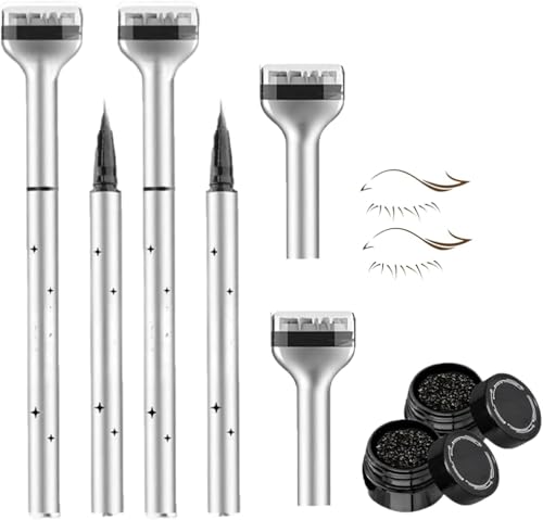 Bottom Eyelash Stamp Kit, Bottom Lash Stamp,2 In 1 Eyeliner Bottom Lashes Stamp,Lower Eyelash Stamper with Ink,2 Colors Waterproof & Lasting Lower Lash Stamp Set,Natural Eye Makeup Tool (Brown-2pcs) von Vitrywei