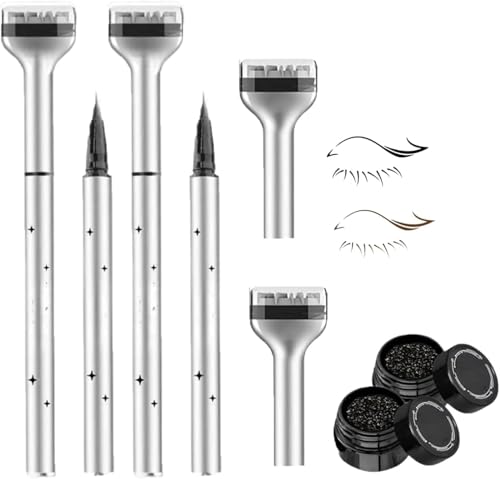 Bottom Eyelash Stamp Kit, Bottom Lash Stamp,2 In 1 Eyeliner Bottom Lashes Stamp,Lower Eyelash Stamper with Ink,2 Colors Waterproof & Lasting Lower Lash Stamp Set,Natural Eye Makeup Tool (Black+Brown) von Vitrywei