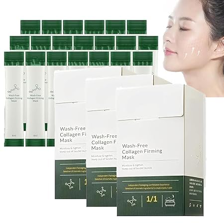 Collagen Firming Mask,Collagen Mask,Collagens Tight Hydration and Moisturizing MASk,Portable Wash-Free Sleeping Face MAsk for Women & Men (3 Box) von Vitrywei