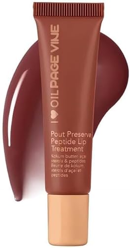 Pout Preserve Hydrating Peptide Lip Treatment, Shiny Lip Stain Tint, Pout Preserve Peptide Lip Treatment,Long Lasting Lip Gloss Plumping Lip Oil,Peptide Lip Treatment (Cocoa Crème) von Vitrywei