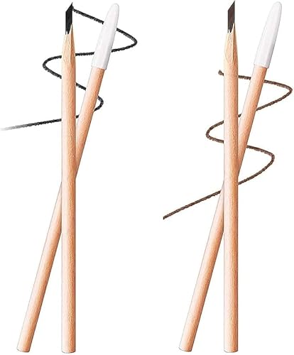 Wooden EyeBrow Pencil,Waterproof E-yebrow PENcil,Waterproof Wooden Eyebrows PencILa for Women, Long-lasting EyeBRow Eyeliner Pencils (Black+Brown) von Vitrywei