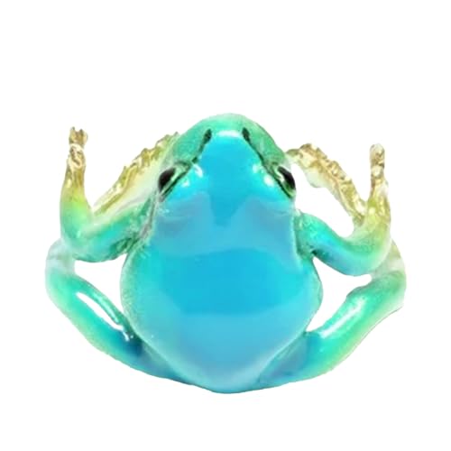 Baumfrosch Ring - Verstellbares Harz Tierische Ohrmanschette, Niedlich Ohne Piercing Ohrringe Für Kinder Mädchen | Offener Bandring Mit Schwarzen Augen, Einzigartiges Tierschmuckgeschenk Für Al von Vitsrisea