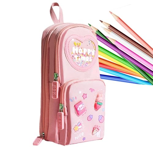 Federmäppchen mit Rucksack – Stift-Organizer mit großer Kapazität, multifunktionale Reißverschlusstasche | Durable School Schreibwarenhalter, tragbare Reise-Make-up-Tasche, ideal für Studium, Federmäppchen mit Rucksack – Stift-Organizer mit großer Kapazität, multifunktionale Reißverschlusstasche | Durable School Schreibwarenhalter, tragbare Reise-Make-up-Tasche, ideal für Studium, von Vitsrisea