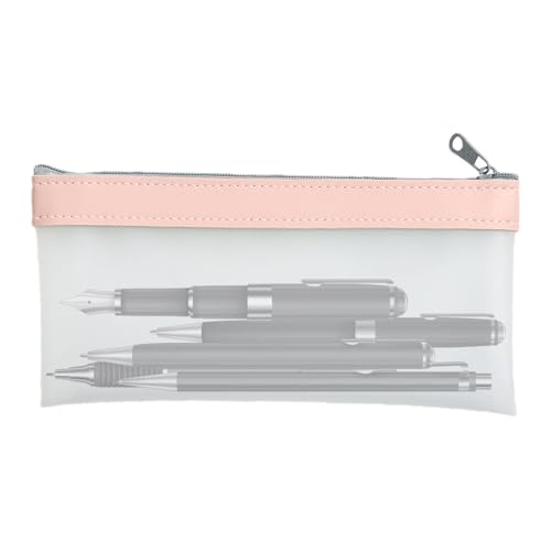Transparente Tasche – Transparenter Schreibwaren-Organizer, tragbare Stifttasche mit Reißverschluss mit großer Kapazität | Transparenter Schreibwaren-Organizer, mehrfarbige Kosmetiktasche, Pink, Se von Vitsrisea