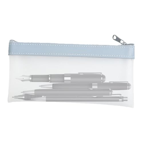 Transparente Tasche – Transparenter Schreibwaren-Organizer, tragbare Stifttasche mit Reißverschluss mit großer Kapazität | Transparenter Schreibwaren-Organizer, mehrfarbige Kosmetiktasche, blau, Se von Vitsrisea