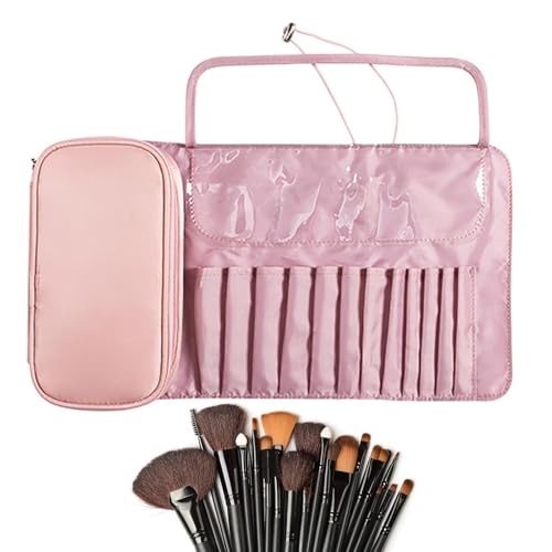 Vitsrisea Aufrollbare Make-up-Pinseltasche,Kosmetik-Rolltaschen-Organizer | Make-up-Pinsel-Rolltasche, Beutelhalter, Kosmetikpinsel-Etui, Tragbar, Wasserdicht, 2-in-1-Pinseltasche Make-up-Pinsel von Vitsrisea