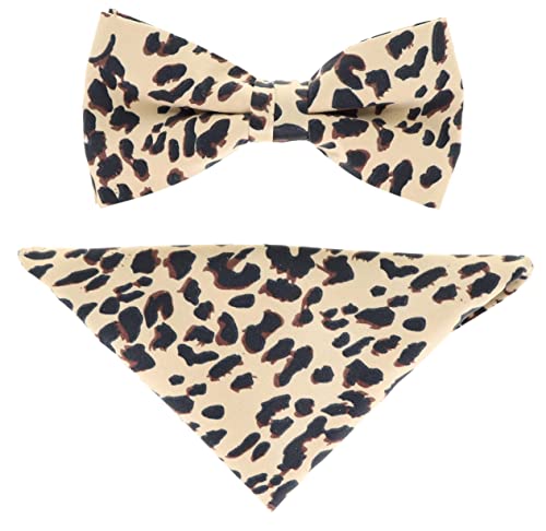 Vittorio Farina Premium African Kente vorgebundene Fliege für Männer & Einstecktuch Set, Leopard, Einheitsgröße Vittorio Farina Premium African Kente vorgebundene Fliege für Männer & Einstecktuch Set, Leopard, Einheitsgröße von Vittorio Farina