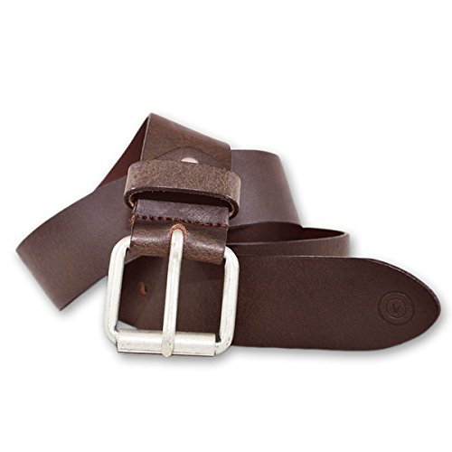 Vittozzi Gürtel Milano reines Rindleder Ledergürtel Länge 105 Breite 4 braun von Vittozzi