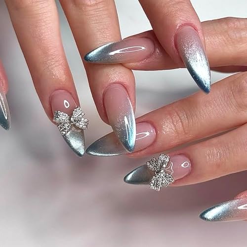 Viugex 24 Stück Nägel zum Aufkleben Mittel Stiletto, Blau French Kunstnägel Press on Nails Glitzer Katzenauge Fake Nägel,3D Schleife Acryl Künstliche Fingernägel zum Aufkleben Vollabdeckung für Frauen Viugex 24 Stück Nägel zum Aufkleben Mittel Stiletto, Blau French Kunstnägel Press on Nails Glitzer Katzenauge Fake Nägel,3D Schleife Acryl Künstliche Fingernägel zum Aufkleben Vollabdeckung für Frauen von Viugex