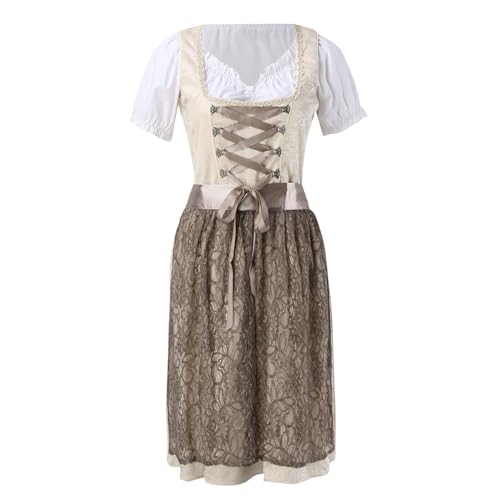Viunychn Alpenmärchen Dirndl Damen Elegante Maid Dirndlkleid Dirndlbluse mit Spitze Passform Trachtenrock Trachtenmode Elegante & Trachten Für Volksfeste Und Feierlichkeiten von Viunychn