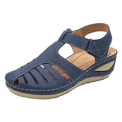 Bequeme Sandalen Damen Aushöhlen Vintage Sandalen Lässige Sandaletten Mode Weiche Strandsandalen Orthopädische Für Hallux Valgus Bunion mit Weiche Fussbett Outdoor von Viunychn