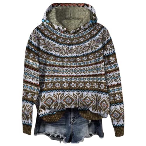 Damen Pullover Vintage Strick - Kapuzenpullover Damen Hoodie Damen Oversize Hoodies für Damen Pullover Damen Winter Winterpullover Damen Damen Hoodie mit Kapuze Pullover für Damen Hoody Damen von Viunychn
