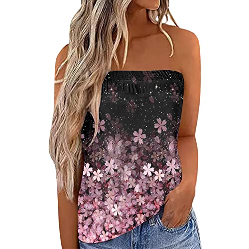 Damen Sommer Sexy Tube Top Schulterfrei Ärmellos Oberteile Trägerlos Bandeau Bluse Shirt Strand Weste Bandeautop Schlauchshirt Rückenfrei Bluse Bandeau Schlauchshirt Bandeau Top Damen Lang von Viunychn