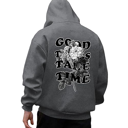 Essentials Hoodie Herren Oversize Mit Backprint Y2K Hoody Mit Kapuze Basic Pullover Vintage Print Hoodies Für Männer Anime Kapuzenpullover Schwarzer Coole Streetwear Drip Klamotten Oversized Pulli @1 von Viunychn