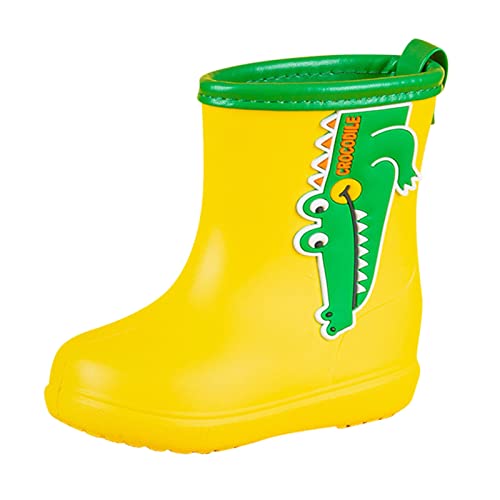 Gefütterte Gummistiefel Mädchen Boot Für Kinder Watt Schuhe Gummistiefel Kinder Leicht Gefüttert Rain Boots Kids Geschenk Regenstiefel Kinder Regenschuhe Kinder Baby Gummistiefel Jungen Gelb 23 von Viunychn