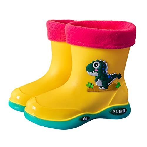 Gummistiefel Kinder Leicht Gefüttert Regenstiefel Kinder Gummistiefel Jungen Gelb 23 Regenschuhe Kinder Baby Rain Boots Kids Geschenk Boot Für Kinder Watt Schuhe Gefütterte Gummistiefel Mädchen von Viunychn